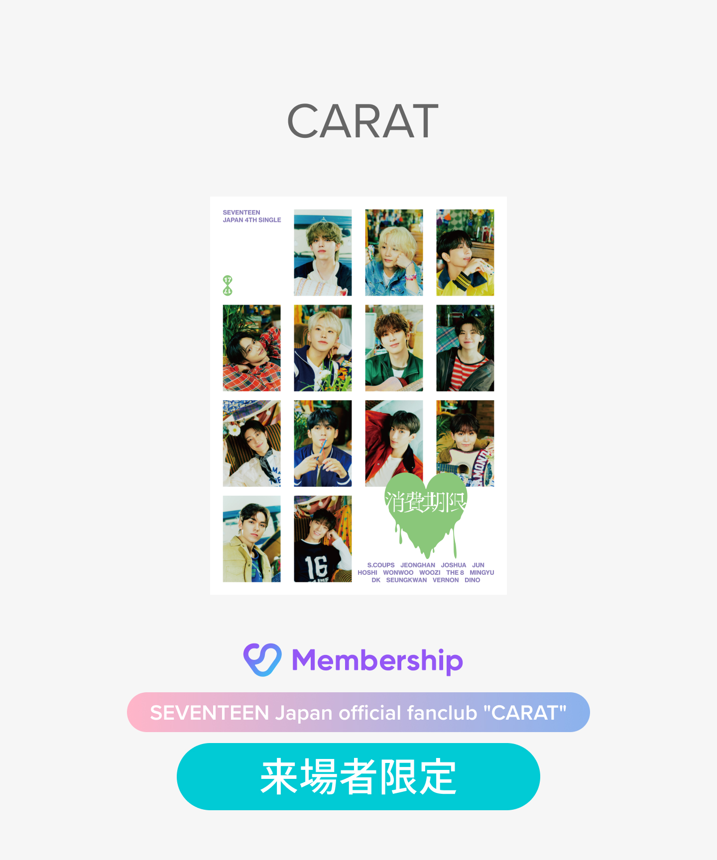 単品 SEVENTEEN JAPAN 4TH SINGLE「消費期限」CARAT盤